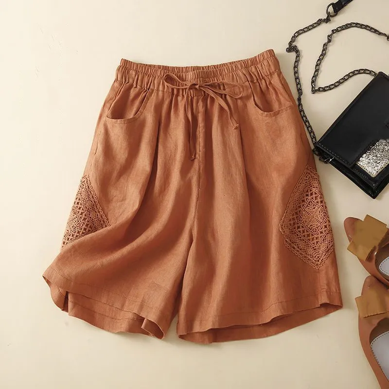 Summer Cotton Linen Wide Leg Shorts for Women Vintage Loose Sexy Short Woman Clothing Harajuku Bottom Casual Ladies Trousers - Image 5